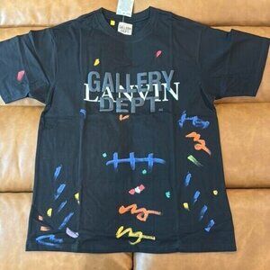 Gallery Dept LANVIN Painted Splatter Black T-Shirt Mens Sizes S, M, L
